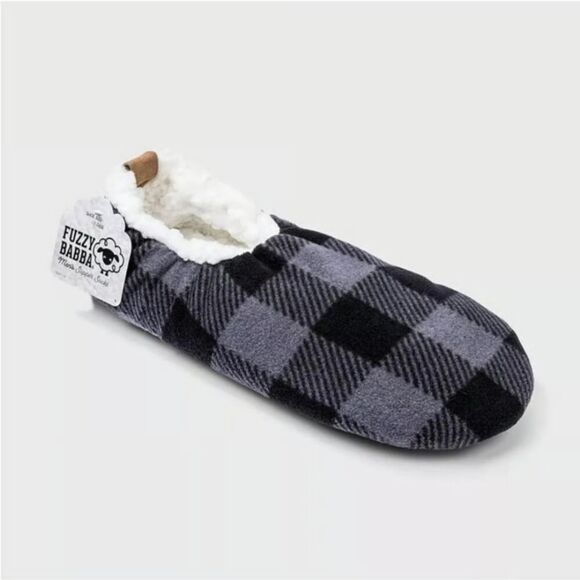 Other - Fuzzy Babba Men's Sherpa Lined Slipper Socks (L/XL  10-12) Gray & Black …